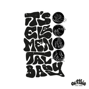 Elemental – Unisex Classic Tee – Stone Wash Denim – Print On Front - Earthie