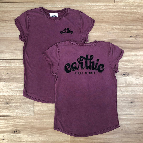 Earthie Rolled Sleeve Tee – Logo Front And Back