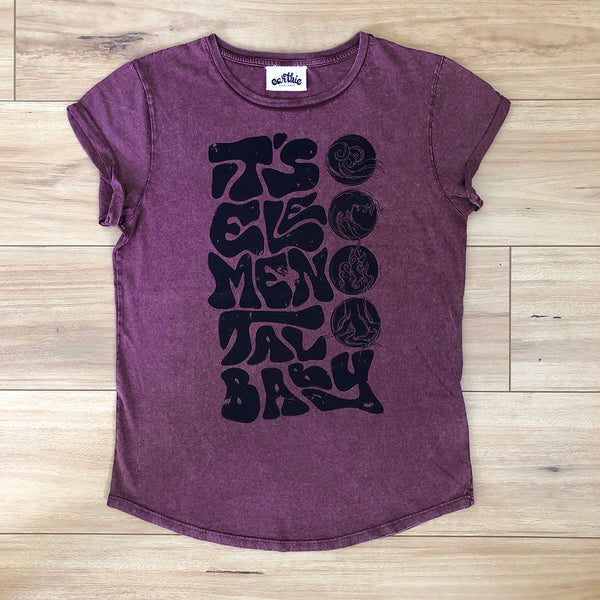 Elemental Rolled Sleeve Tee – Print On Front