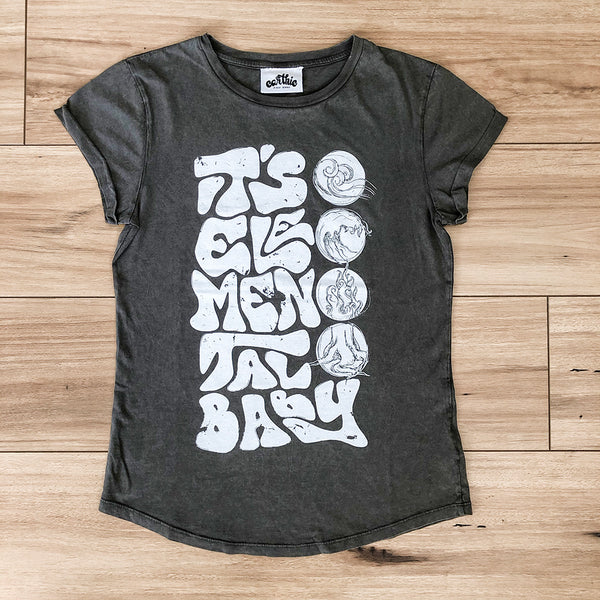 Elemental Rolled Sleeve Tee – Print On Front