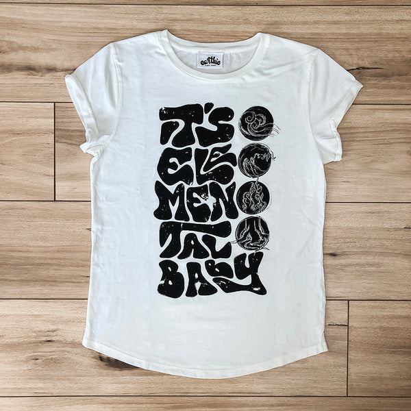 Elemental Rolled Sleeve Tee – Print On Front