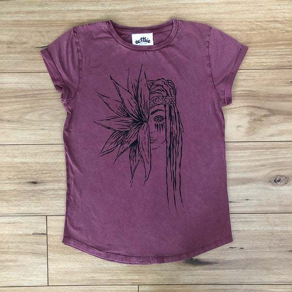 Flower Girl Rolled Sleeve Tee