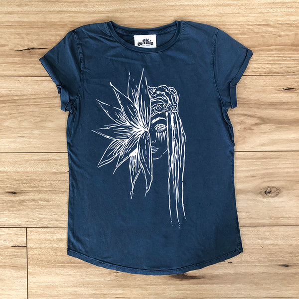 Flower Girl Rolled Sleeve Tee