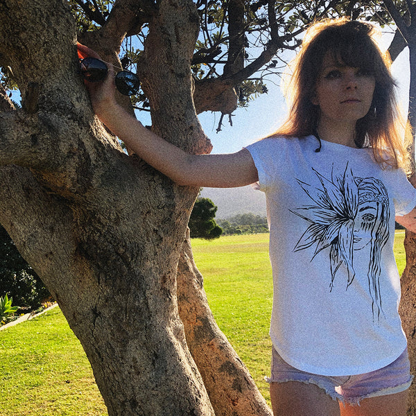 Flower Girl Rolled Sleeve Tee