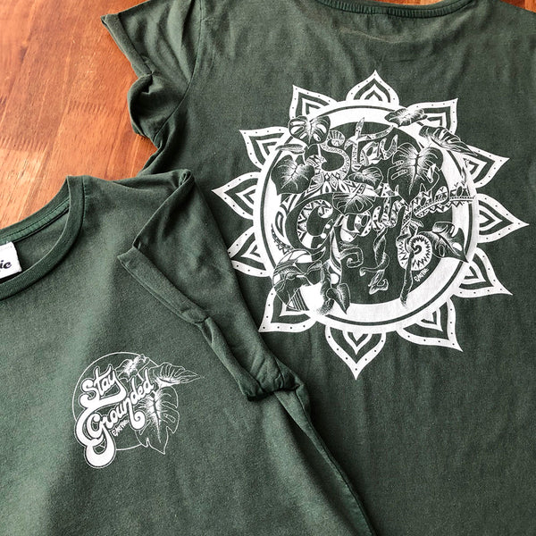 Stay Grounded Rolled Sleeve Tee