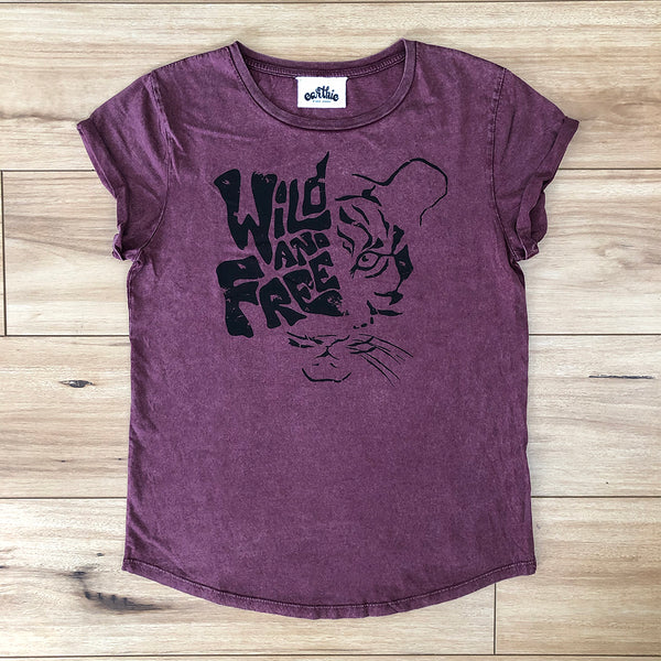 Wild And Free Rolled Sleeve Tee