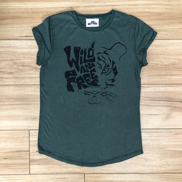 Wild And Free Rolled Sleeve Tee