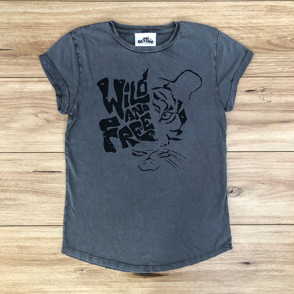 Wild And Free Rolled Sleeve Tee