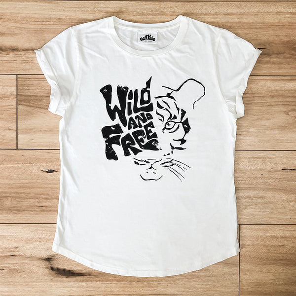 Wild And Free Rolled Sleeve Tee