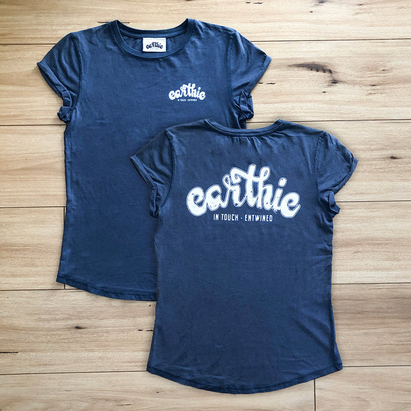 Earthie Rolled Sleeve Tee – Logo Front And Back